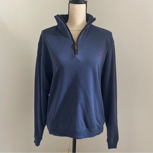 Southern Marsh Navy Blue Quarter Zip Sweatshirt size XS Unisex Preppy Academia - Picture 1 of 10